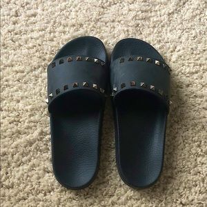 Black Valentino slides